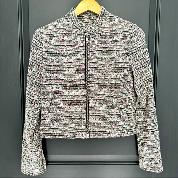Theory Women's Tweed Moto Jacket Blazer Multicolor Size Small - Picture 1 of 7